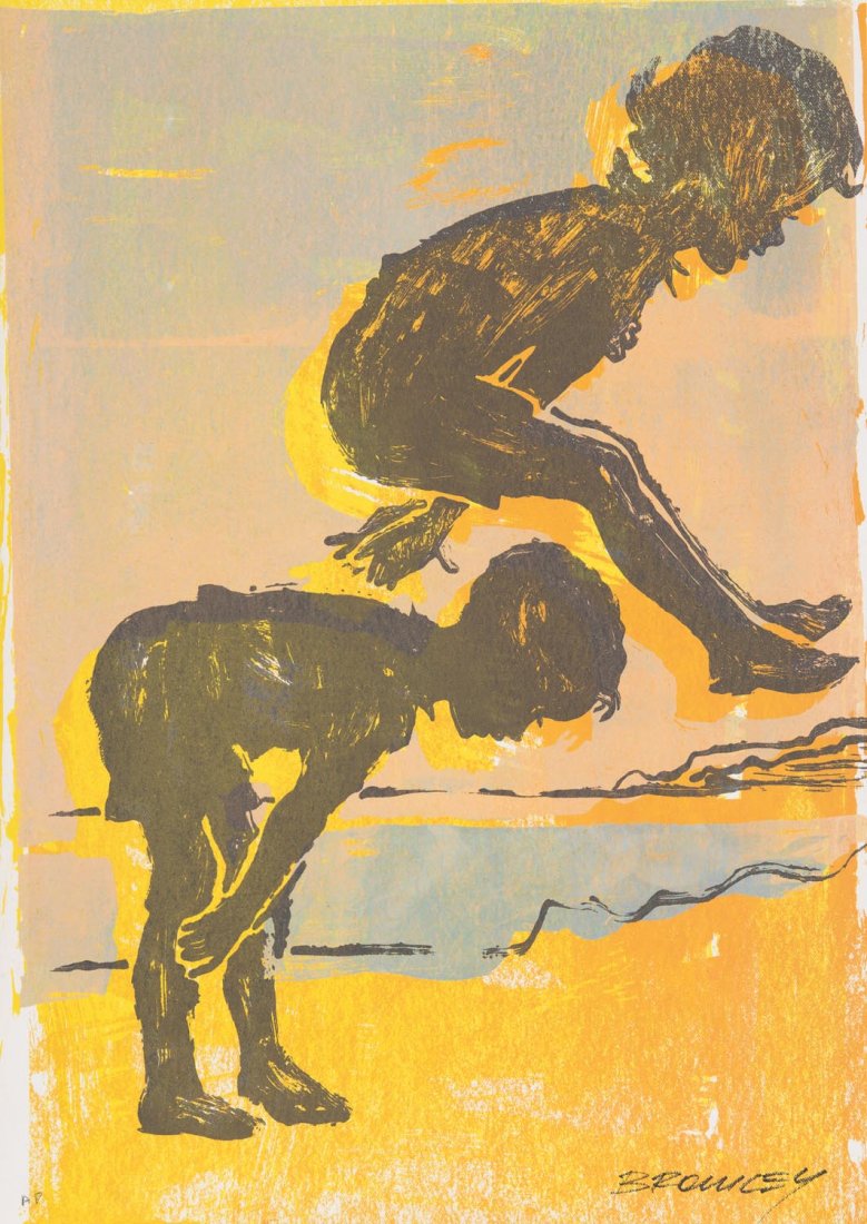 DAVID BROMLEY (BORN 1960) Leaf Frog: DAVID BROMLEY (BORN 1960) Leaf Frog screenprint signed and editioned lower left and right: BROMLEY AP 69.5 x 50cm