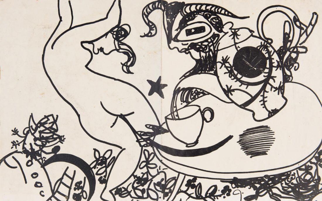 JOHN DE BURGH PERCEVAL (1923 â€“ 2000)  Ram Tea Party (1 of 1)