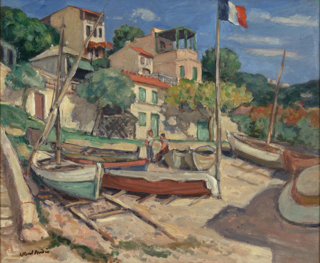 ALBERT ANDR (FRENCH, 1869-1954) La Fond de l'Anse de: ALBERT ANDRÉ (FRENCH, 1869-1954) La Fond de l'Anse de la Fausse Monnaie a Marseille c.1917 oil on canvas signed lower left: Albert André 52.5 x 63.5 cm
