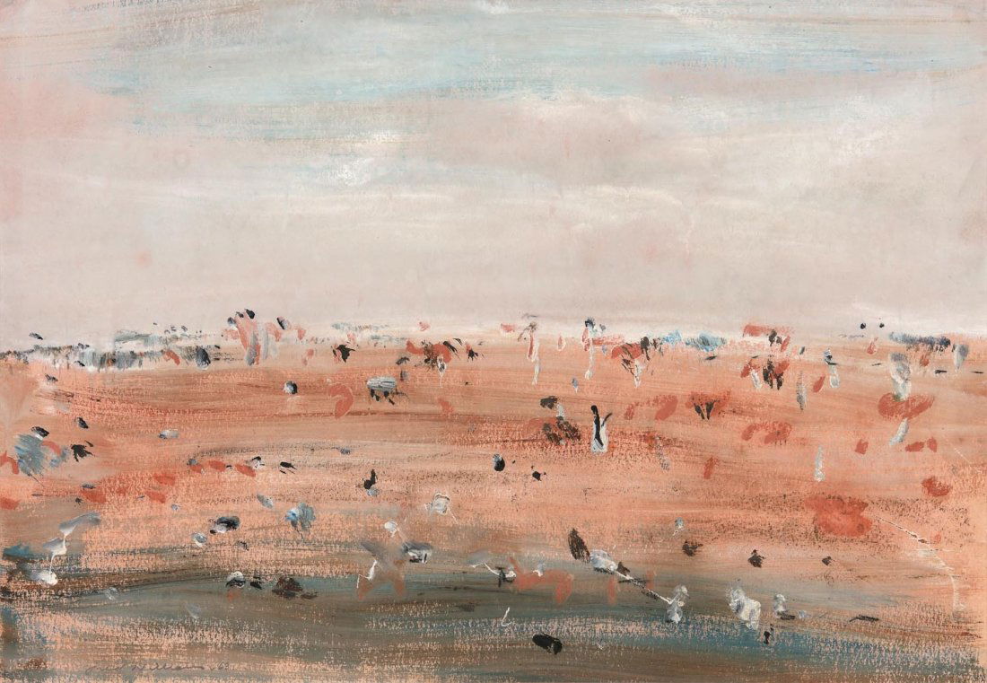 FREDERICK (FRED) RONALD WILLIAMS (1927-1982): FREDERICK (FRED) RONALD WILLIAMS (1927-1982) Landscape with Tree Trunk, You Yangs 1963 gouache signed and dated lower left: Fred Williams 63 37.5 x 54 cm