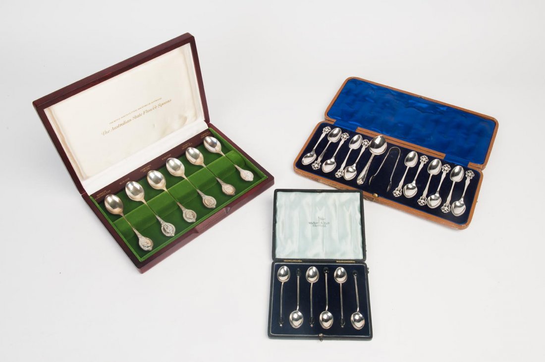A box set of sterling silver spoons with the Australian (1 of 1)