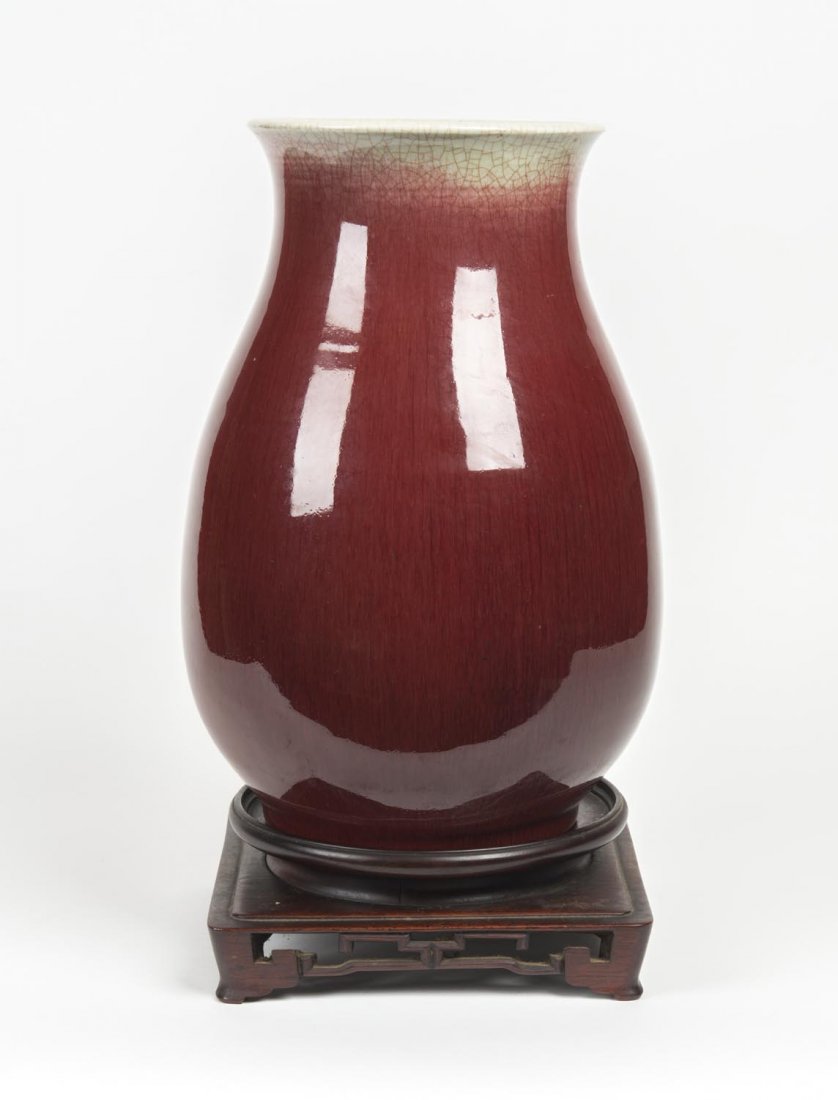 A large Chinese sang de boeuf baluster vase, 20th (1 of 1)