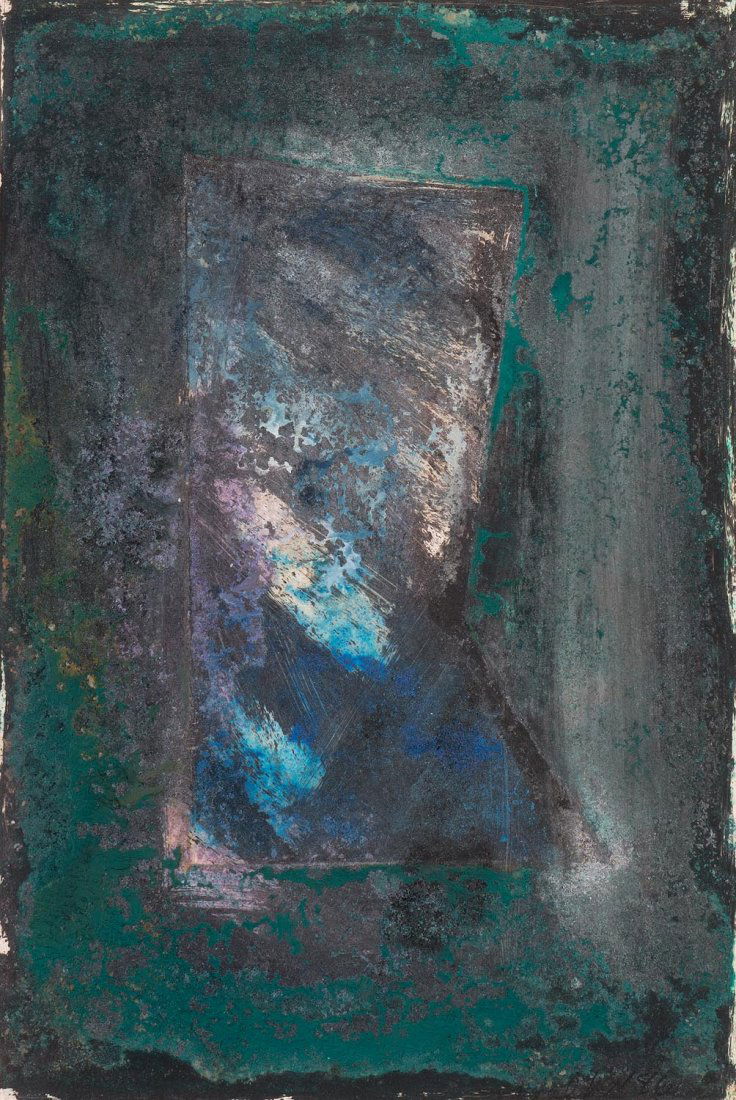 JOHN WALKER (BORN 1939) Untitled: JOHN WALKER (BORN 1939) Untitled monotype signed lower right: Walker 46 x 31 cm
