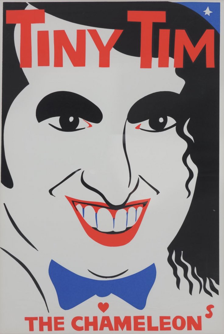 MARTIN SHARP (1942-2013), Tiny Tim, The Chameleon,: MARTIN SHARP (1942-2013), Tiny Tim, The Chameleon, coloured screenprint, 50 x 75 cm