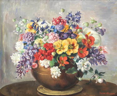 NORA HEYSEN (1911-2003) Still Life with Flowers: NORA HEYSEN (1911-2003)Still Life with Flowersoil on canvassigned lower right: nora Heysen46 x 56.5 cmPROVENANCE:Private collection, Adelaide