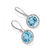 A pair of blue topaz and diamond drop earrings, the