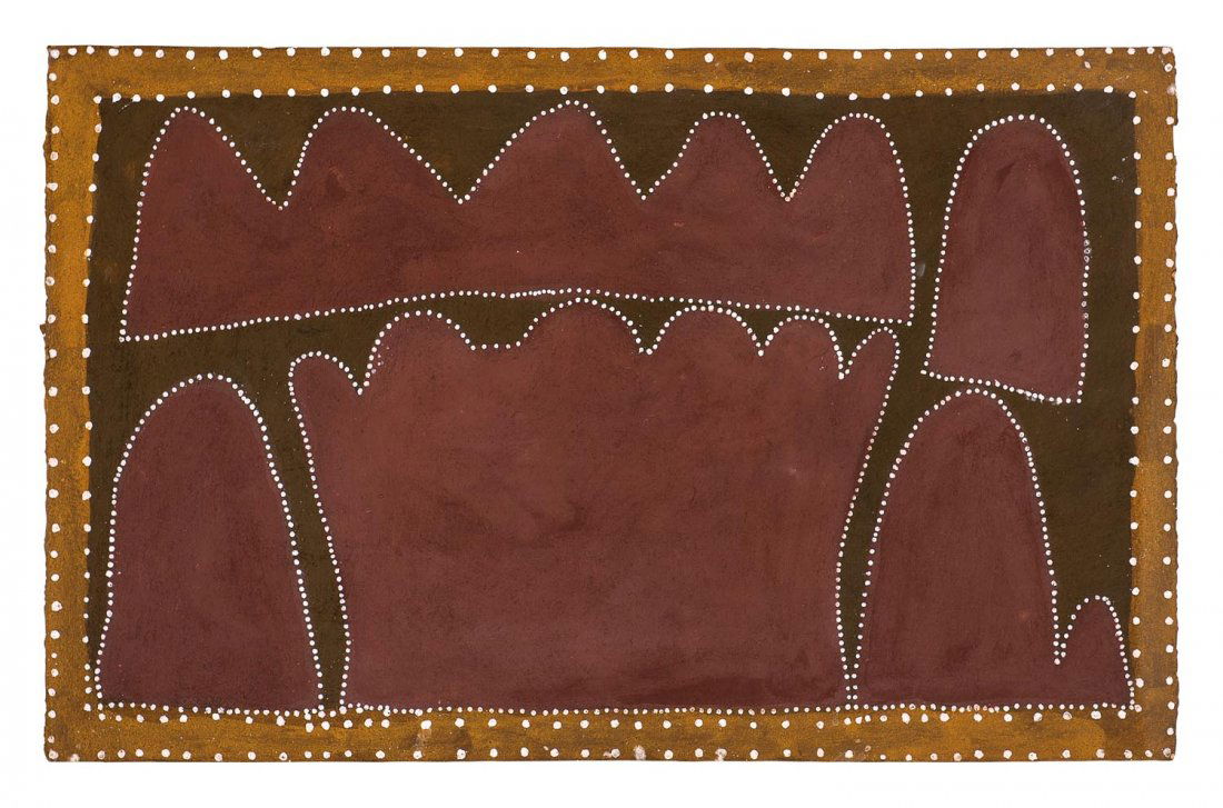 QUEENIE MCKENZIE (NAKARRA) (1916-1998) Herakie Country: QUEENIE MCKENZIE (NAKARRA) (1916-1998) Herakie Country (1997) natural earth pigments on paper 63.5 x 103.5 cm PROVENANCE Narrungunny Art Traders, Western Australia