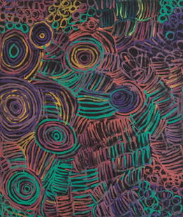 MINNIE PWERLE (1922-2006) Awelye Atwengerrp (2001): MINNIE PWERLE (1922-2006) Awelye Atwengerrp (2001) synthetic polymer paint on canvas 179.3 x 151 cm PROVENANCE Dacou Gallery, Melbourne (DG 4744) Private