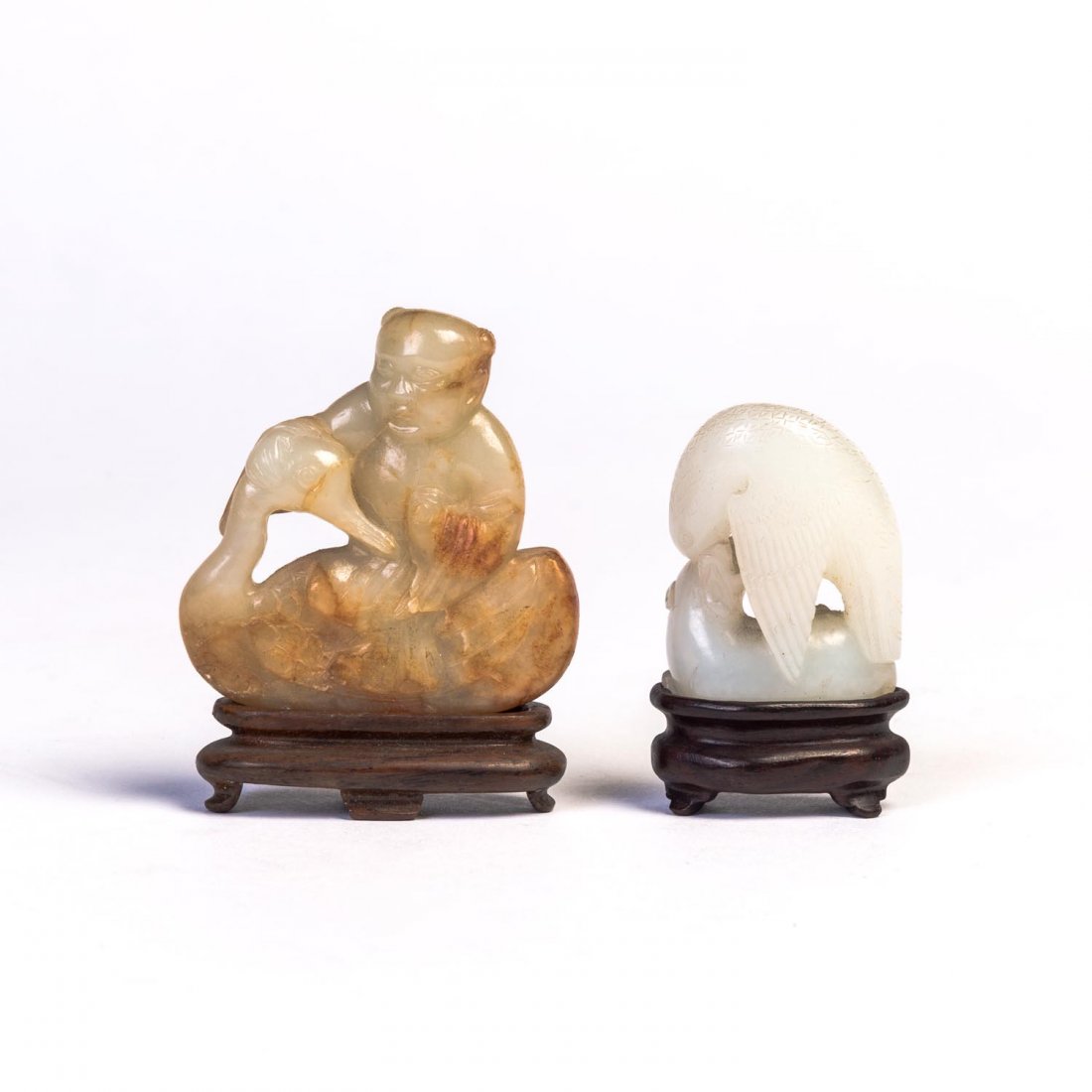 Two Chinese jade carvings, 17th-18th century and 20th (1 of 1)