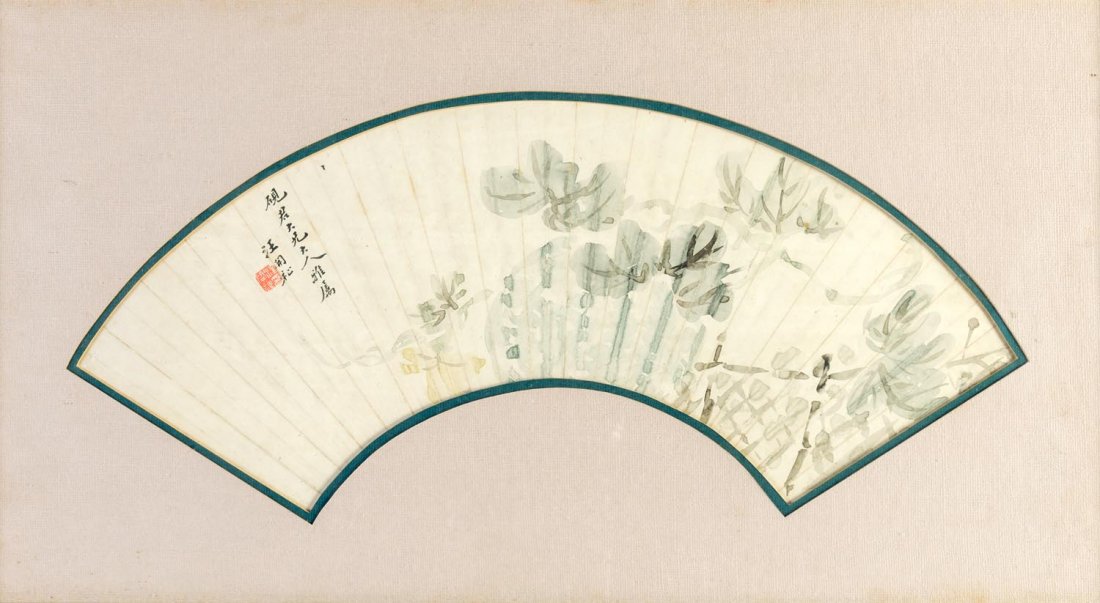 A Chinese framed fan painting, early 20th century (1 of 1)