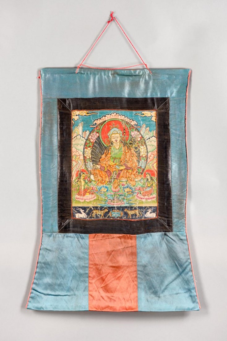 A Nepalese Tangka, 20th century: A Nepalese Tangka, 20th century 28x35.5cm Ã¥Â°Â¼Ã¦Â³Å Ã§Ë†Â¾ Ã¤ÂºÅ’Ã¥ÂÂÃ¤Â¸â€“Ã§Â´â‚¬ Ã¥â€ÂÃ¥ÂÂ¡