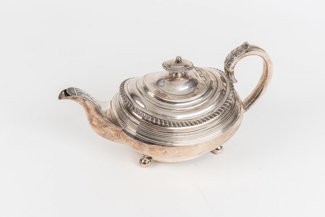 A George III sterling silver oval teapot by Christian (1 of 1)