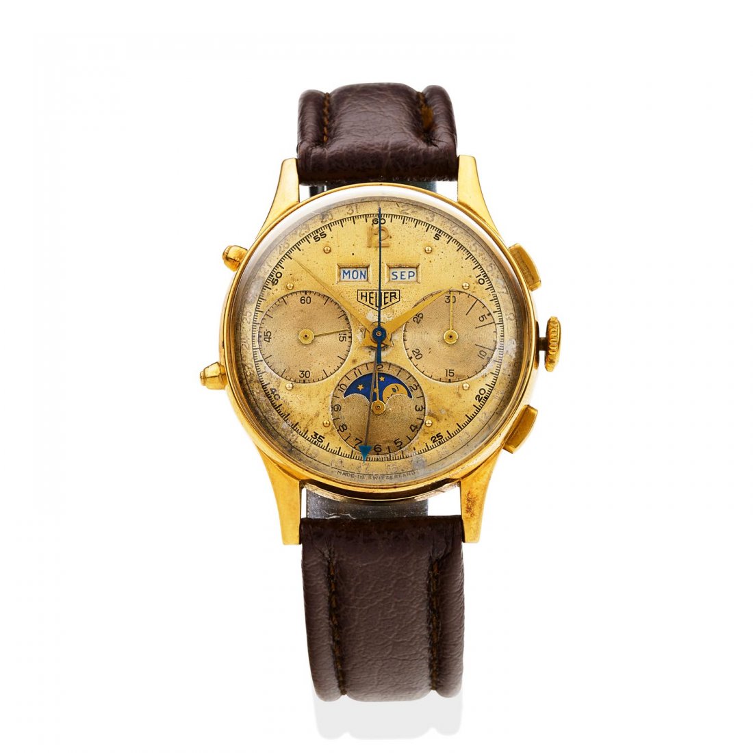 A Gentleman's gold triple calendar chronograph (1 of 1)