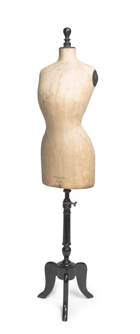 A calico and ebonised dressmakers bust, French, circa (1 of 1)