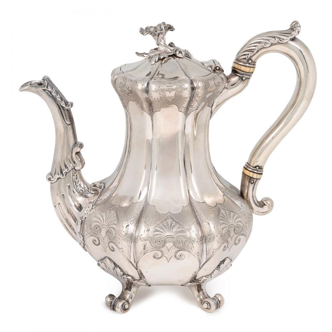 A William IV sterling silver fluted coffee pot by Paul (1 of 1)