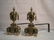 Pair of gilt brass andirons