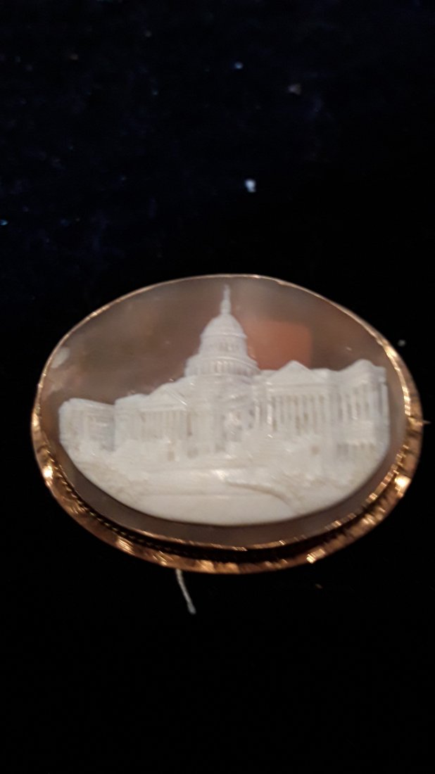 Carved Stone Cameo brooch (1 of 3)