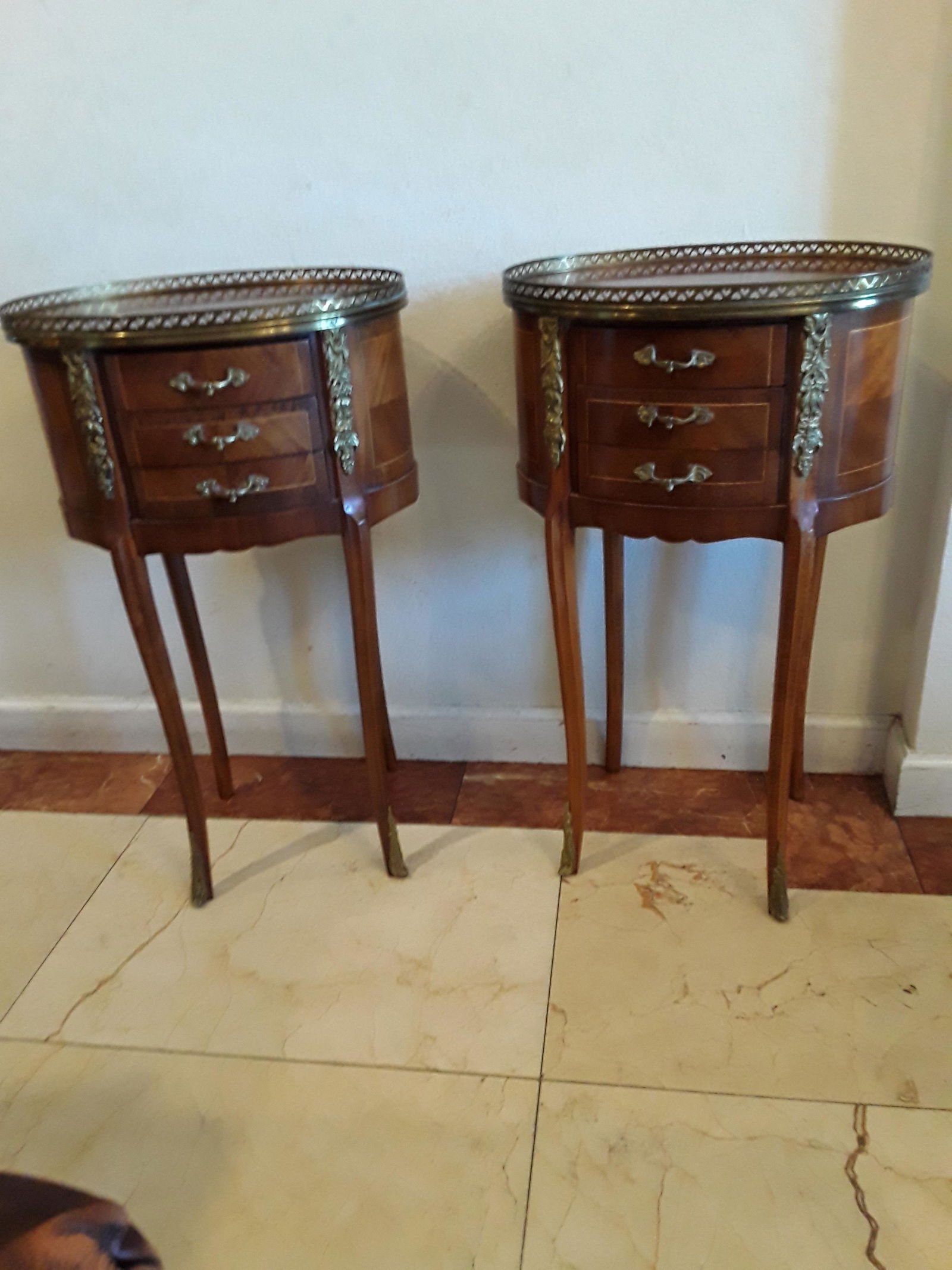 Pair of French oval nightstands (1 of 6)