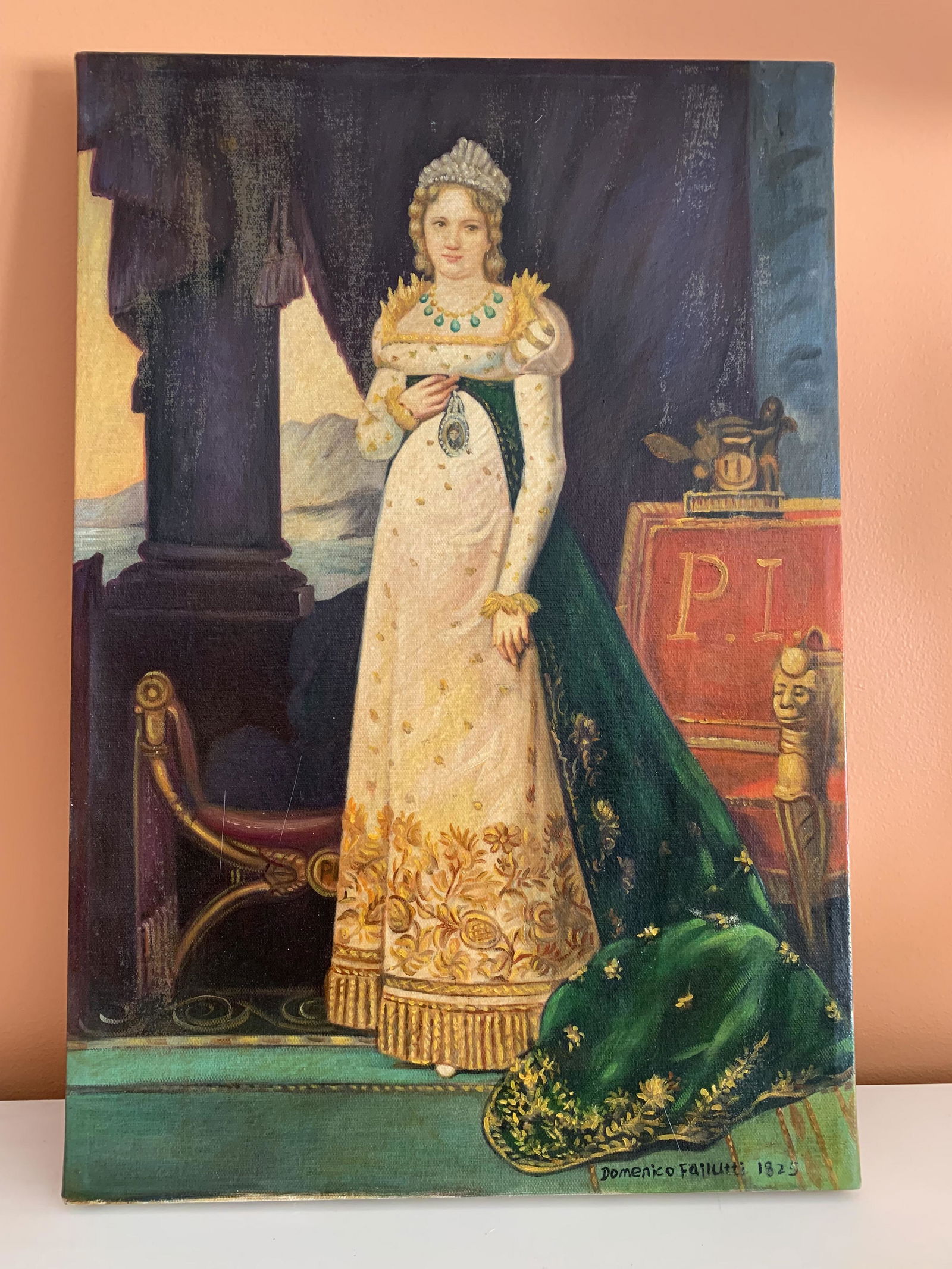 Antique Oil On Cavas Painting Of Royal Lady (1 of 6)