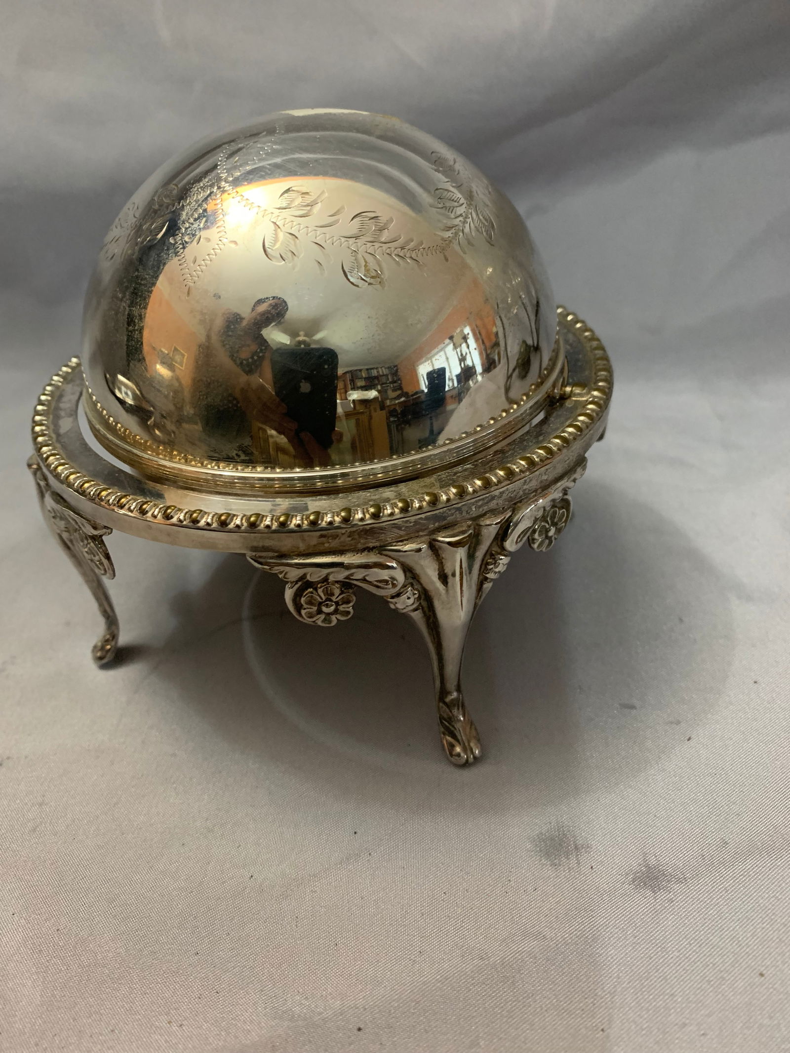 silver plate Caviar Dish Revolving (1 of 8)