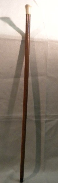 Tailors walking stick: Malacca tailors walking stick,ivory handle with enclosed thimble and bobbin. H cm 85, L cm 11 (H 33,4 inch, L 4,3 inch). Special and unique opportunity of free shipping from Rome to Miami in Florida, 