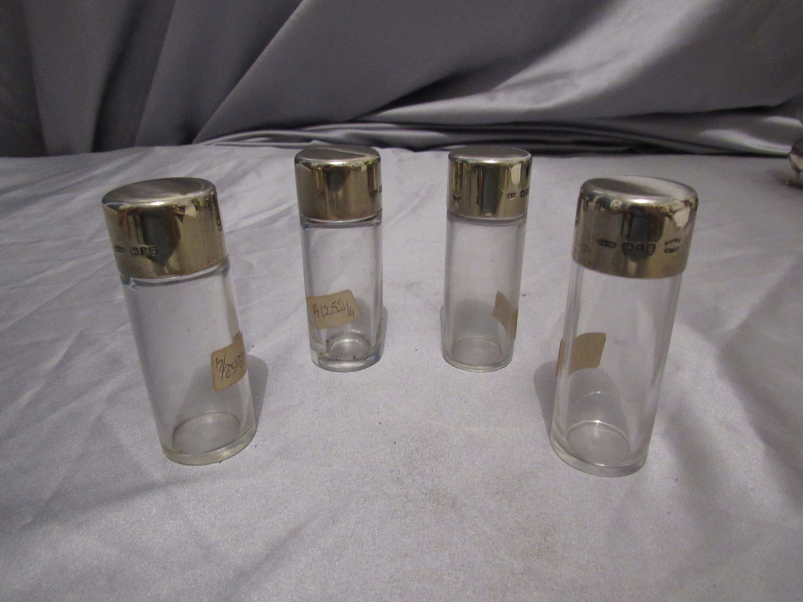 Four  sterling silver Topped Glass Vanity Jar (1 of 3)