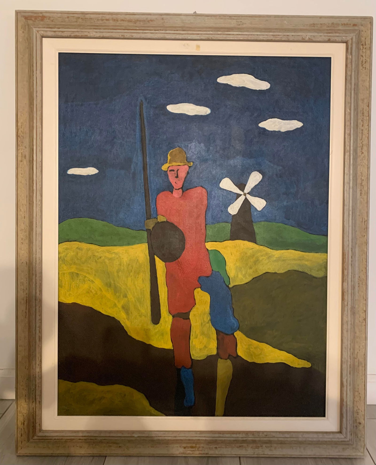 Oil on canvas depicting "Don Chisciotte": Oil on canvas depicting "Don Chisciotte" attributed and signed Tano Festa . Festa(1938–1988) was an Italian artist known for his role in Italian Pop Art and Arte Povera. His work often reinterpreted