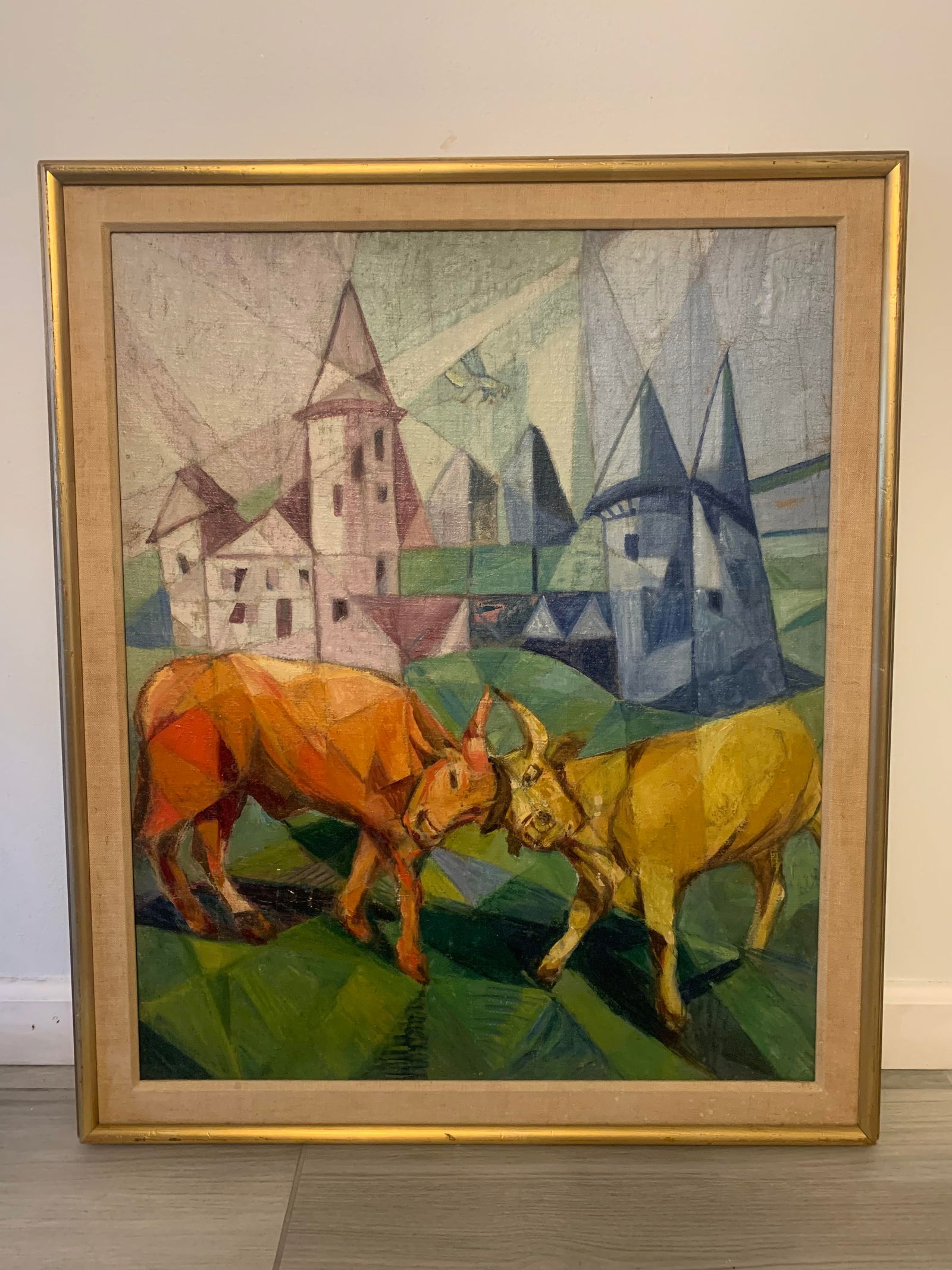 Oil on board depicting "Bulls" by Jeanne Rij-Rousseau (1 of 7)