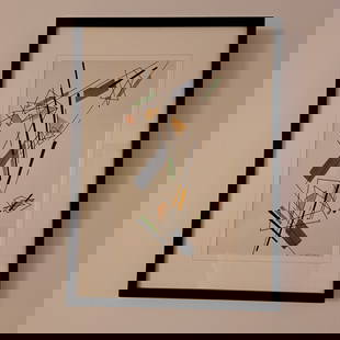 Ink on gouache on paper by R.H.Selchow: Ink on gouache on paper signed lower right "R.H.Selchow".Roger Hoffman Selchow (1911 - 1994) was born in Greenwich, Connecticut . He lived in New York, Connecticut and Italy. Roger Selchow is known fo