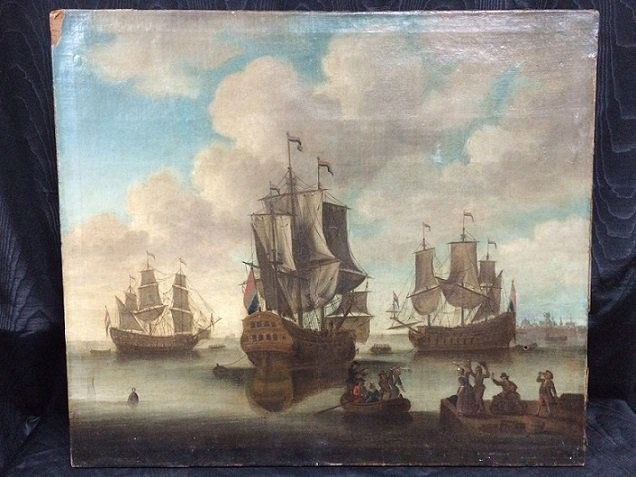 Dutch painting with ships (1 of 2)