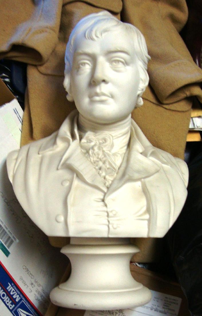 Parian Ware Bust of Robert Burns: 19"(H) x 11" (W)