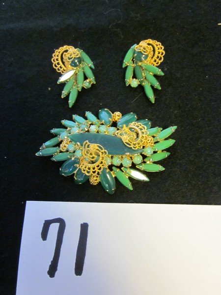 Brooch & Earrings: signed Alice Caviness