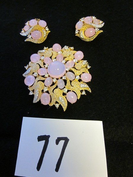 Trifari: brooch and earrings