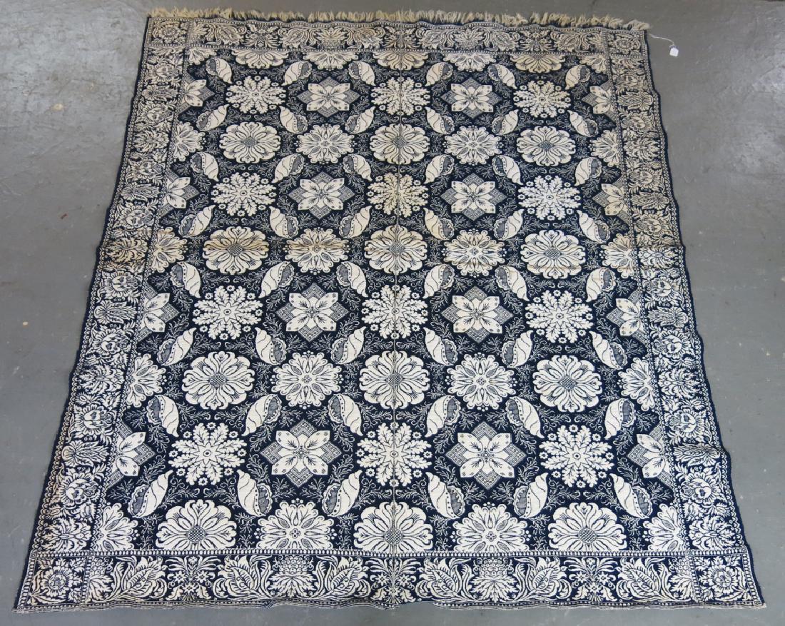 19TH C. JACQUARD WOVEN COVERLET (1 of 4)