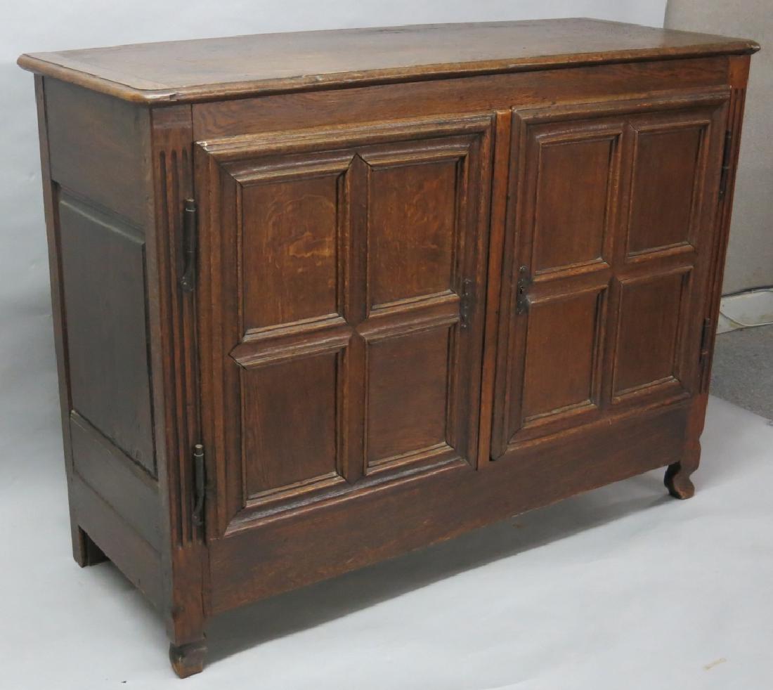 EARLY FRENCH WALNUT BLIND DOOR HUTCH (1 of 5)