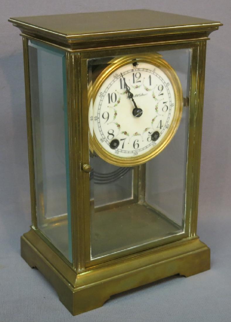 FRENCH BRASS AND GLASS CASED REGULATOR CLOCK (1 of 4)