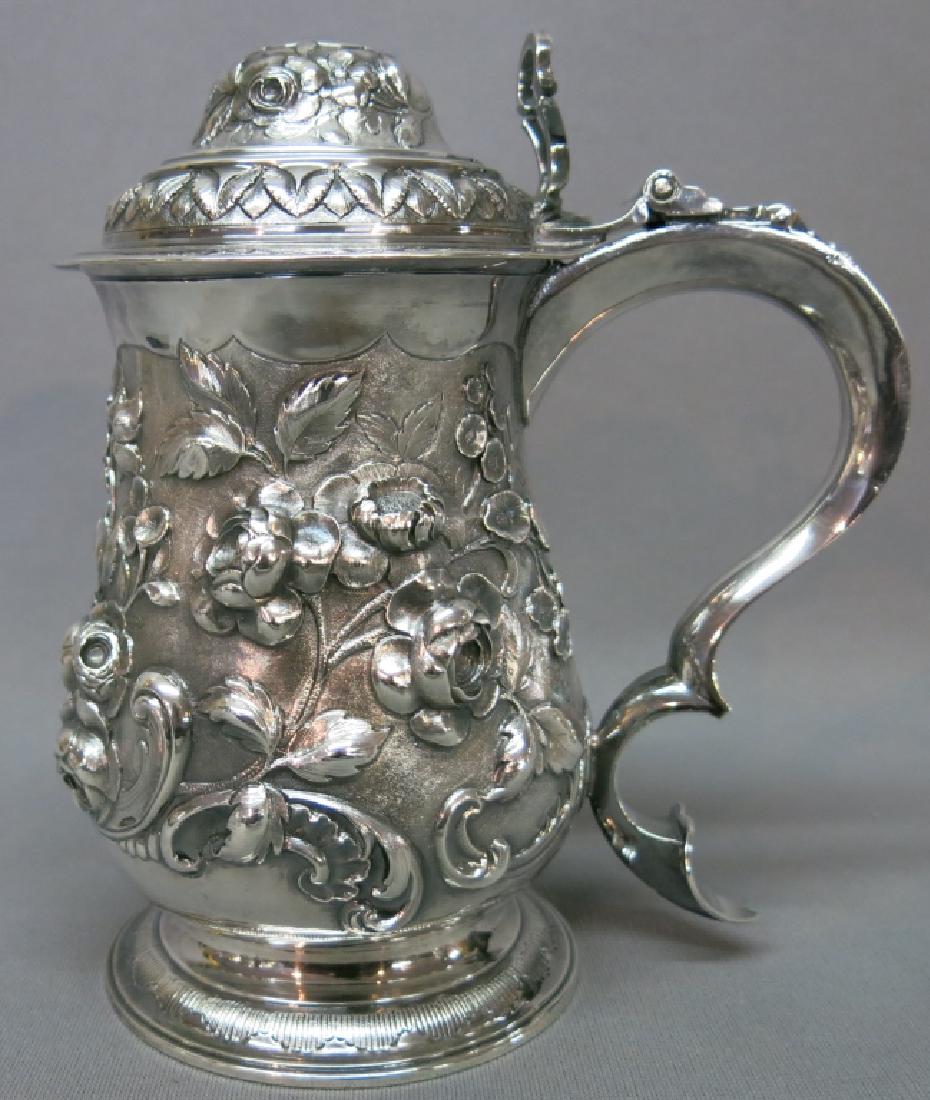 FINE GEORGIAN SILVER TANKARD BY JOHN DELMSTER (1 of 5)