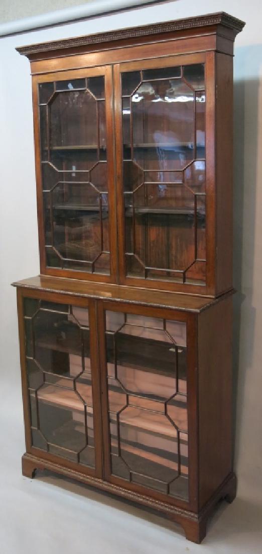 TWO PART 18TH/19TH C. ENGLISH MAHOGANY CABINET (1 of 2)