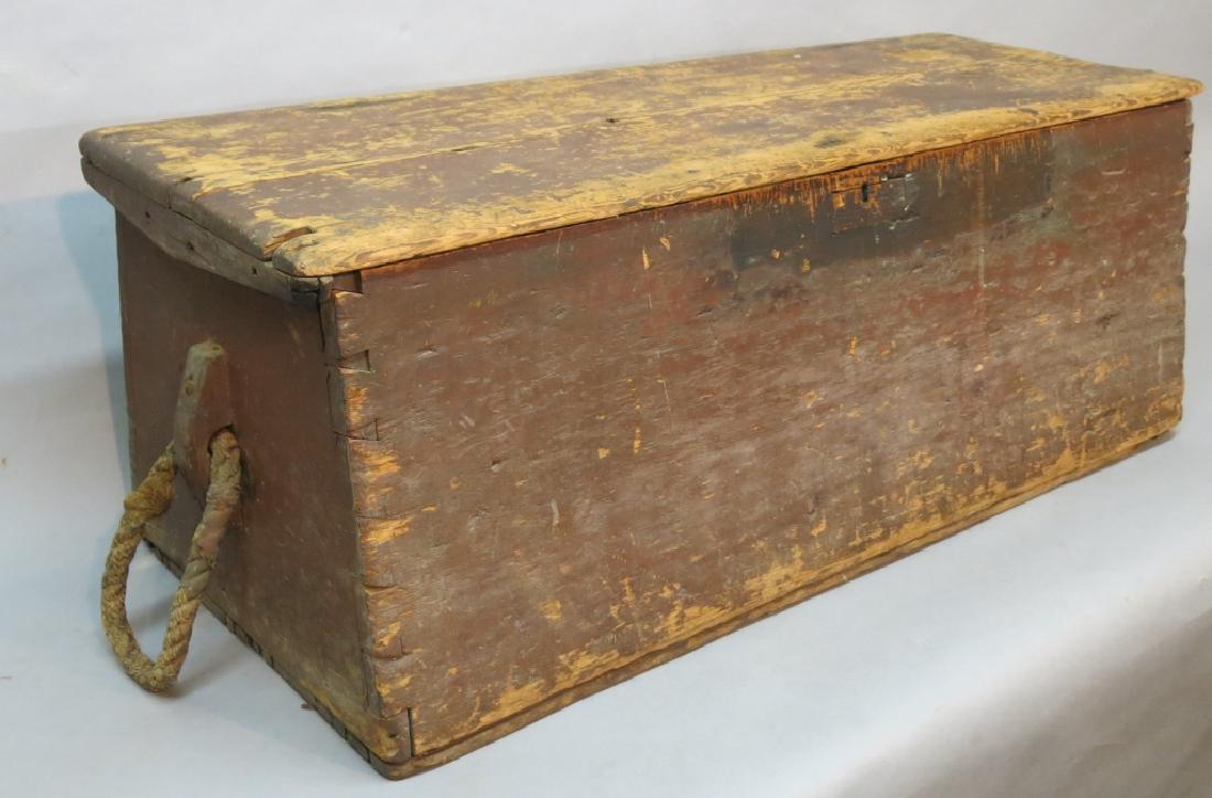 VERY EARLY PINE CANTED SEACHEST (1 of 3)