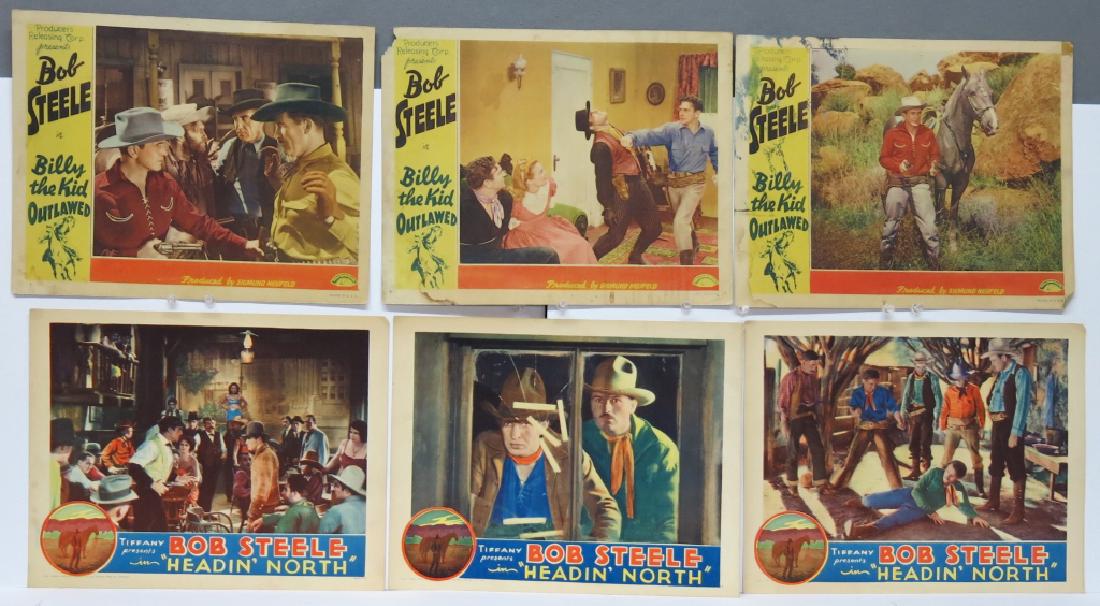LOT OF 12 WESTERN MOVIE LOBBY CARDS - BOB STEELE (1 of 5)