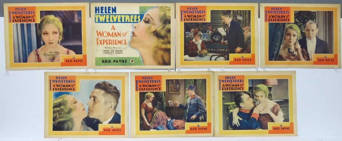 SEVEN WOMAN OF EXPERIENCE LOBBY CARDS, RKO 1931: 11" X 14" A Woman of Experience is a 1931 American pre-Code drama film starring Helen Twelvetrees, William Bakewell and Lew Cody, based on the play The Registered Woman by John Farrow. During World Wa