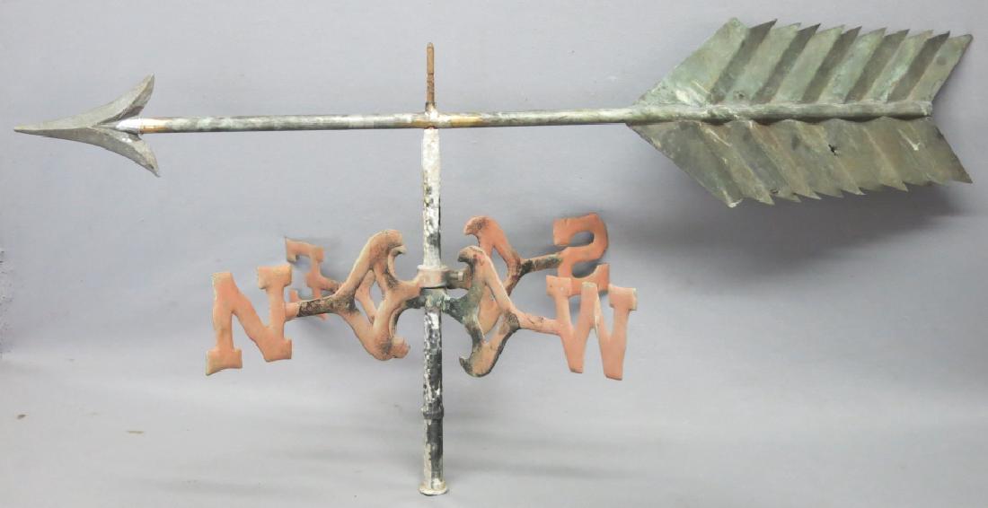 19TH C. COPPER ARROW WEATHERVANE (1 of 4)