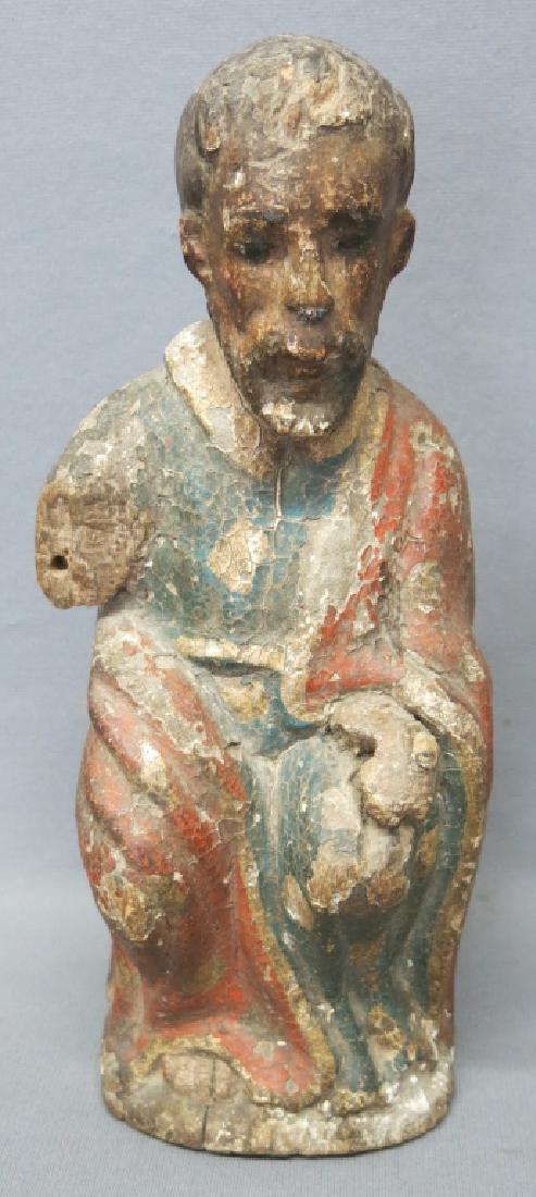 EARLY CARVED AND PAINTED WOOD SANTOS (1 of 3)