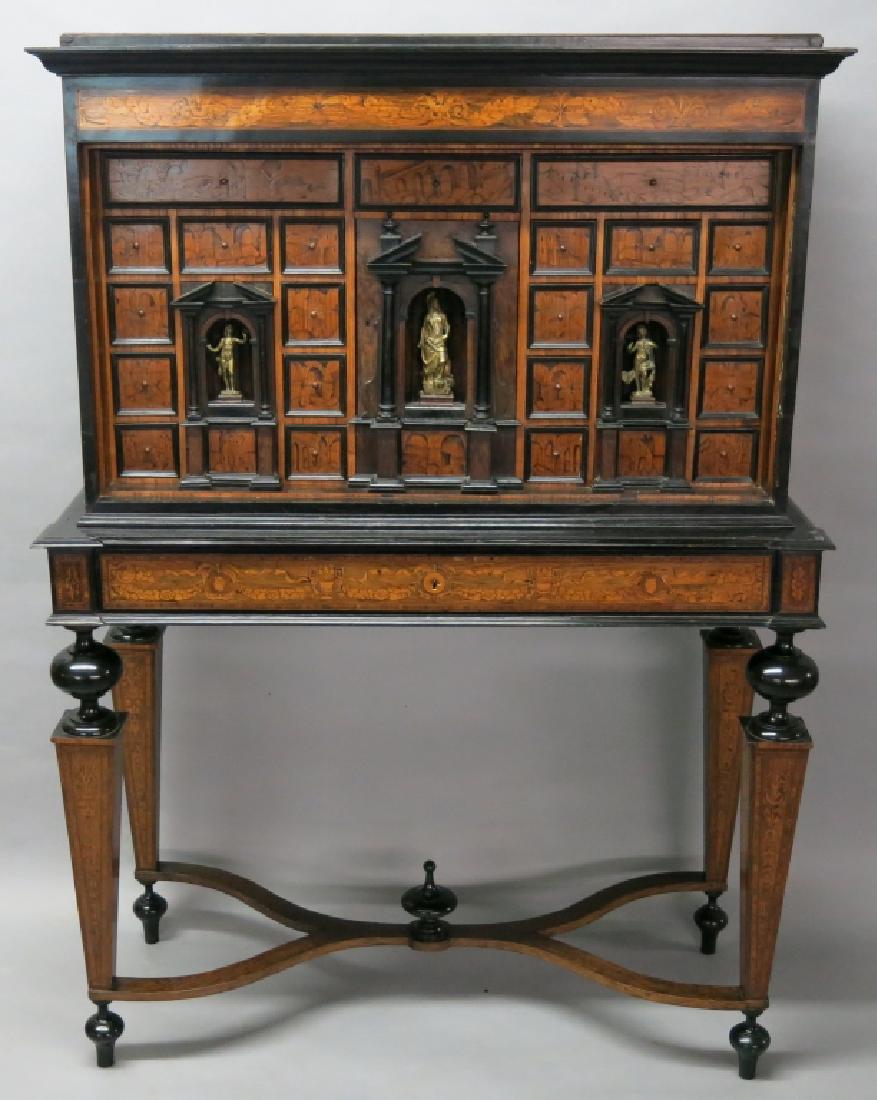 FLEMISH MANNERIST STYLE INLAID CABINET ON STAND (1 of 8)