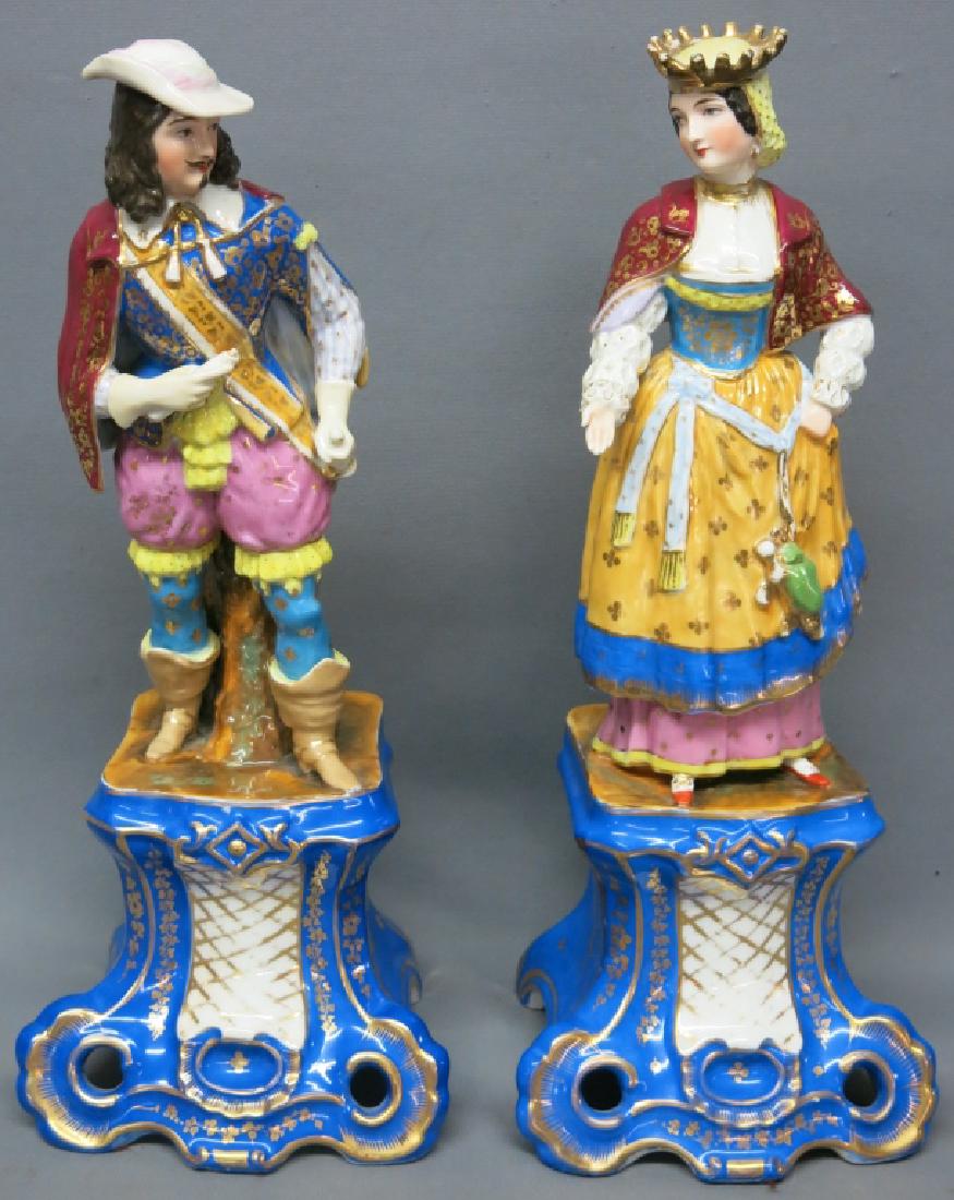 TWO OLD PARIS PORCELAIN CANDELABRA BASES (1 of 4)