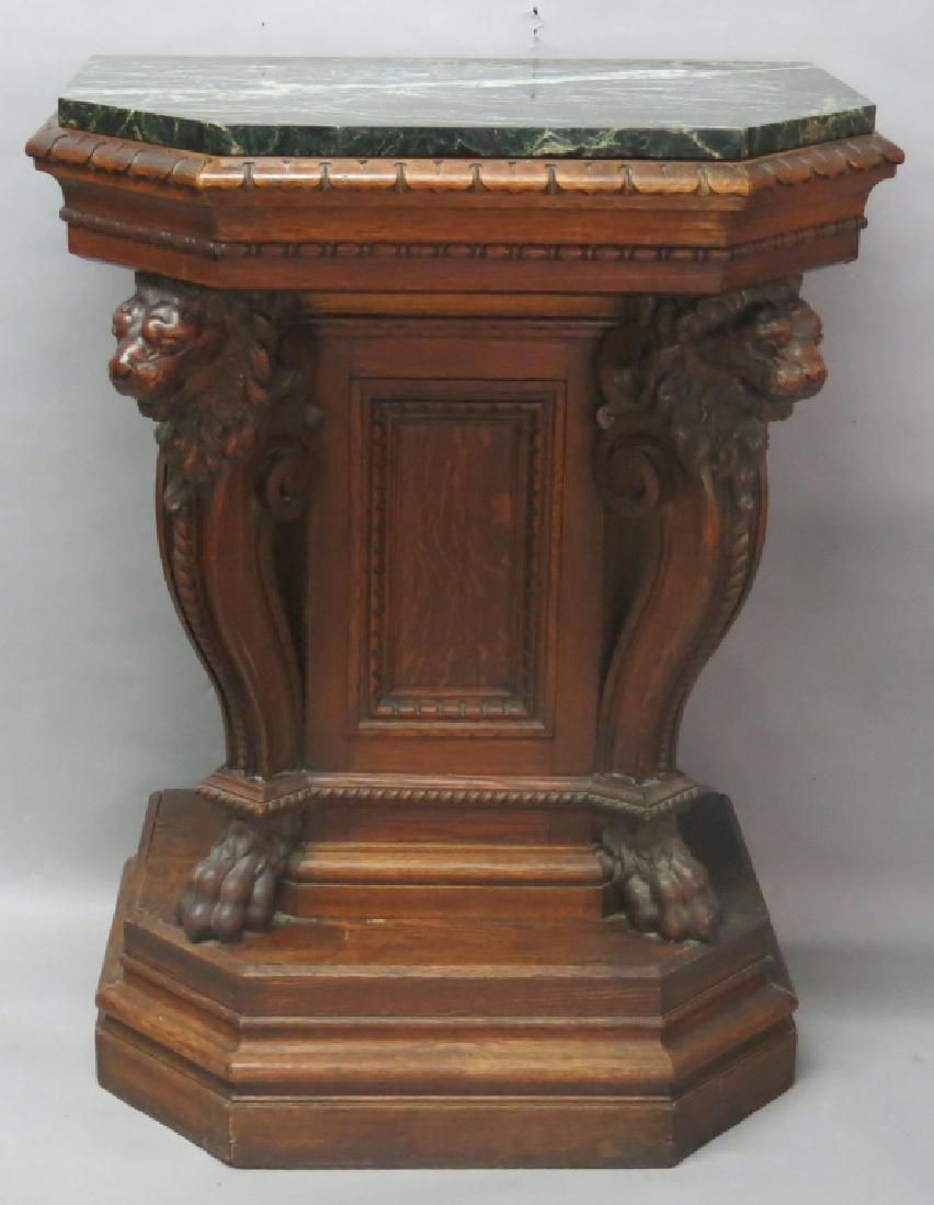 ENGLISH CARVED OAK PIER TABLE (1 of 6)