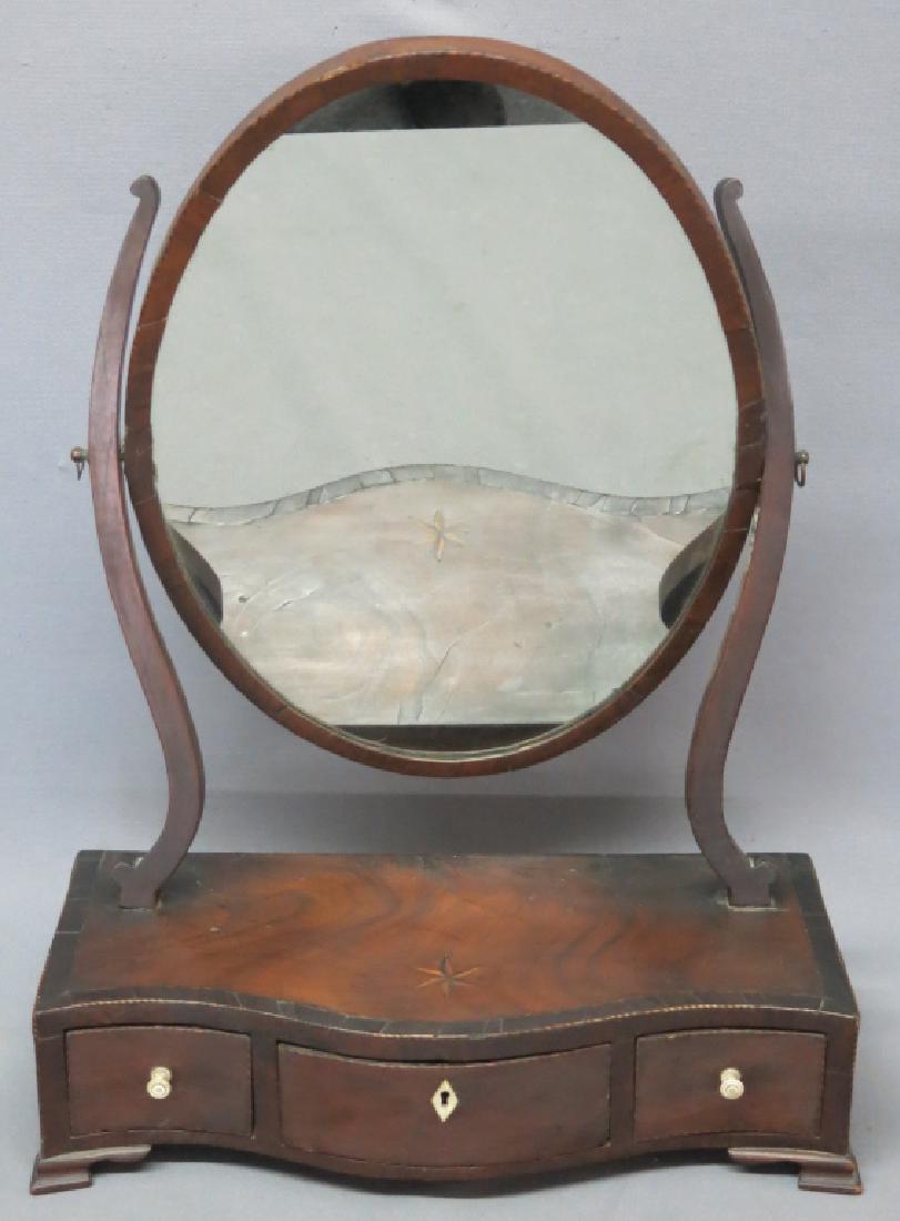 FEDERAL INLAID MAHOGANY SHAVING MIRROR (1 of 4)