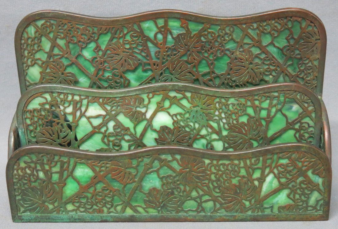 TIFFANY STUDIOS GRAPEVINE BRONZE LETTER HOLDER (1 of 5)