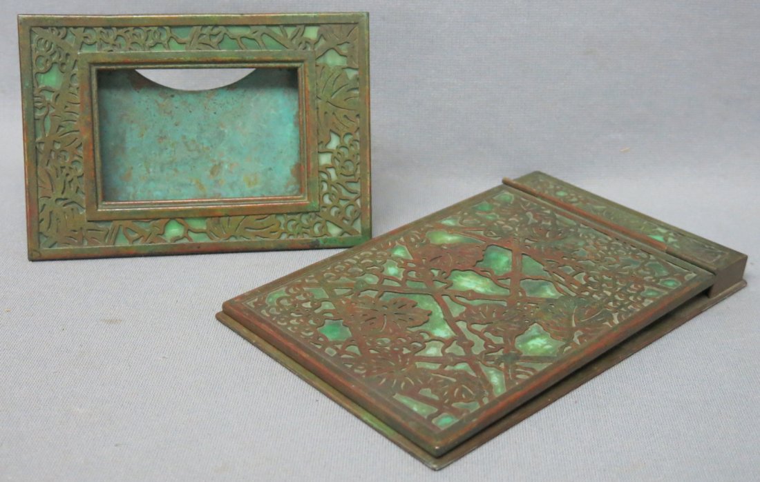 TIFFANY STUDIOS GRAPEVINE NOTEPAD & CALENDAR FRAME (1 of 7)