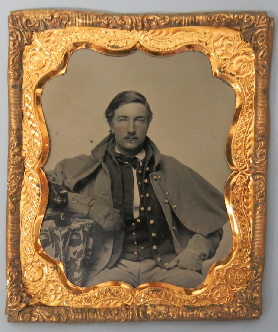 19TH C. TIN TYPE PORTRAIT OF CIVIL WAR OFFICER (1 of 2)